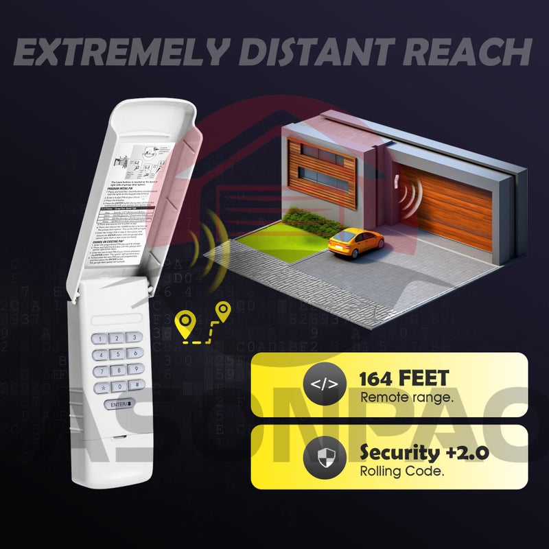ASONPAO 1 لـ 877LM LiftMaster فتحت باب المرآب لوحة المفاتيح الأمنية + 2.0 MyQ ضمان لمدة 3 سنوات - Image 5